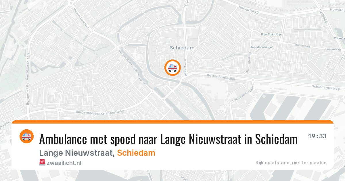Ambulance met spoed naar Lange Nieuwstraat in Schiedam — 29 jun 2026