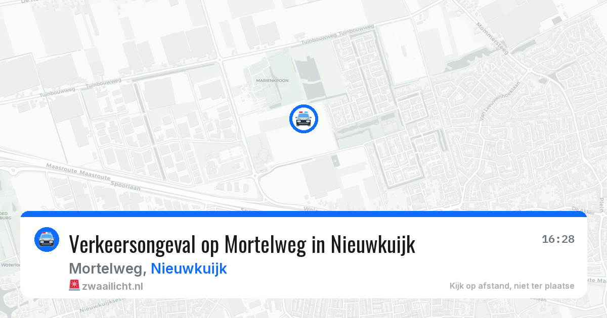 Verkeersongeval op Mortelweg in Nieuwkuijk — 17 jun 2026