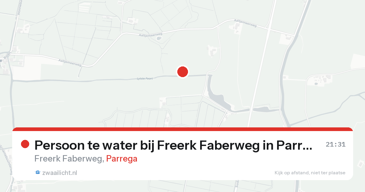 Persoon te water bij Freerk Faberweg in Parrega — 2 aug 2026