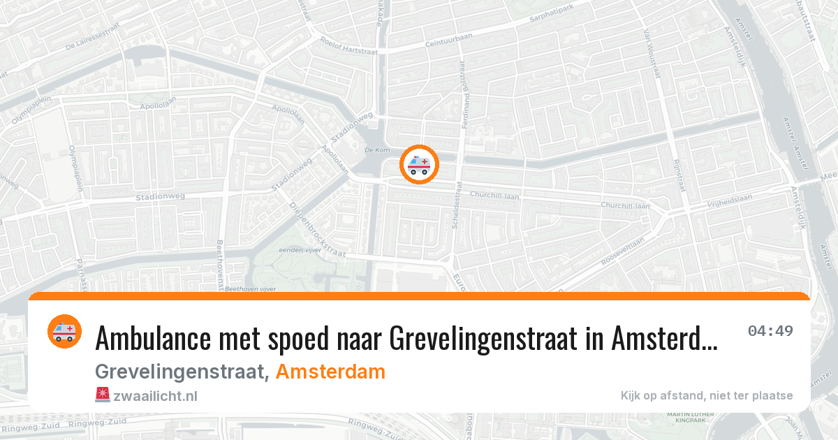 Ambulance met spoed naar Grevelingenstraat in Amsterdam — 8 aug 2026