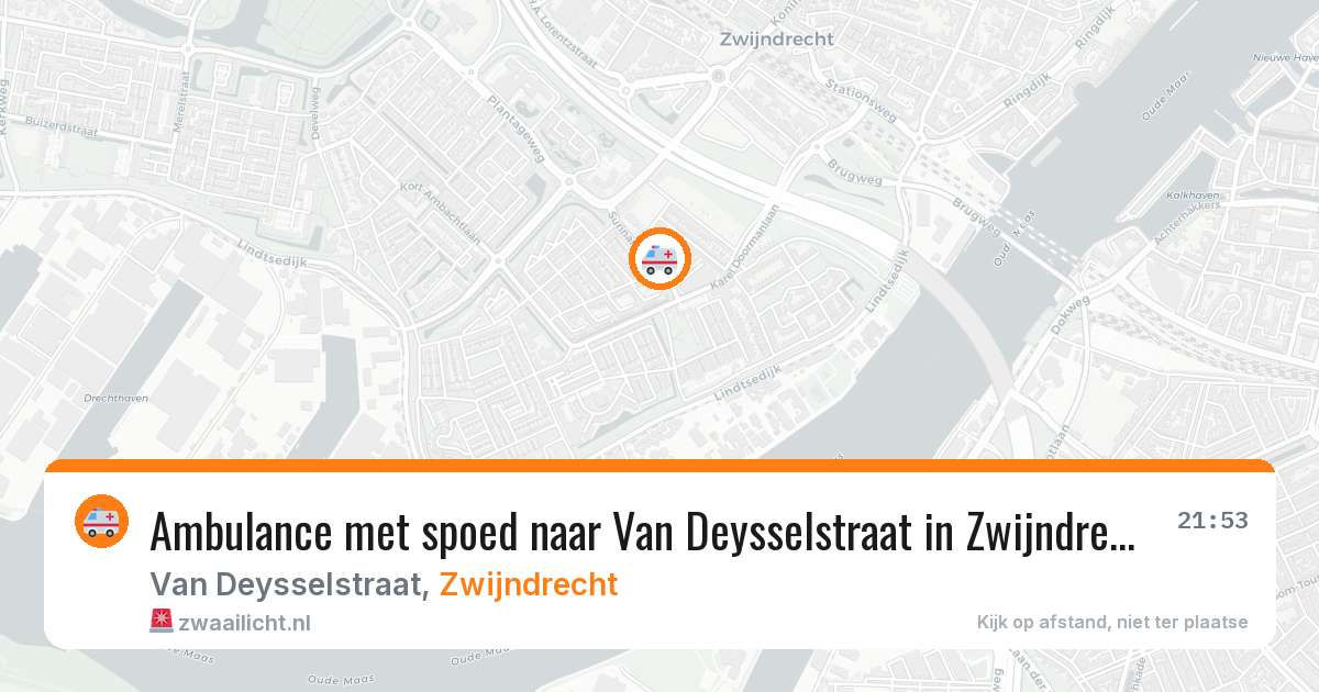 Ambulance met spoed naar Van Deysselstraat in Zwijndrecht — 5 jul 2026