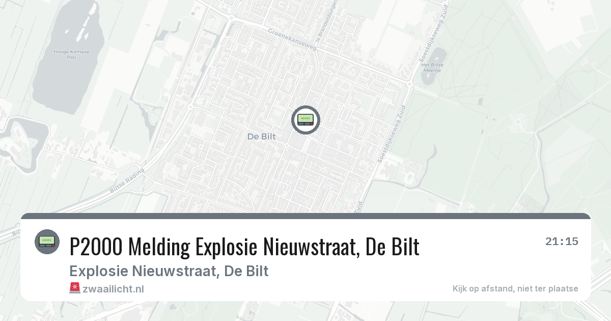 P2000 Melding Explosie Nieuwstraat, De Bilt — 8 feb 2026