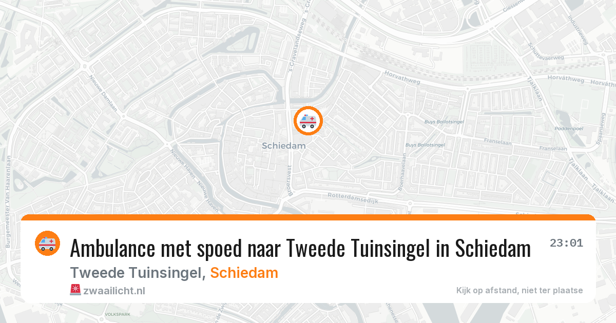 Ambulance met spoed naar Tweede Tuinsingel in Schiedam — 7 jun 2026