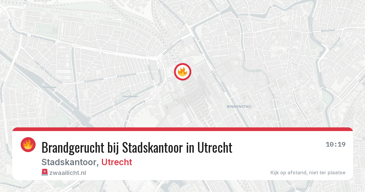 Brandgerucht bij Stadskantoor in Utrecht — 29 jul 2026