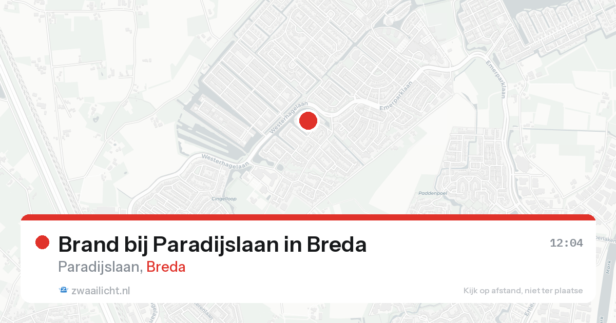 Brand bij Paradijslaan in Breda — 18 aug 2026