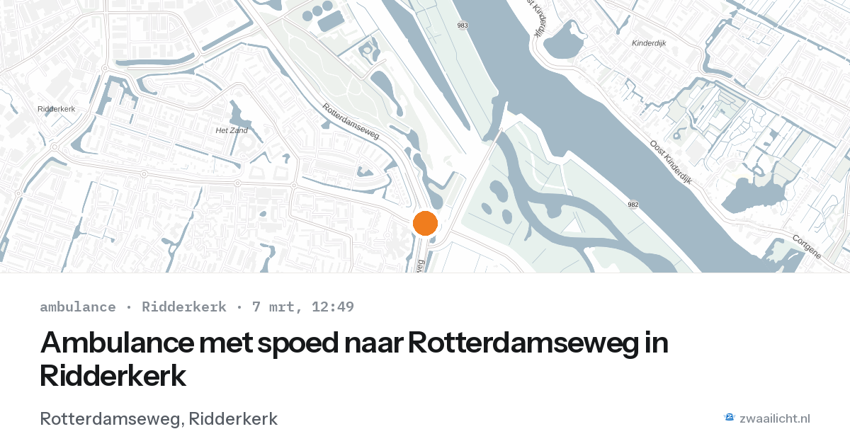 Ambulance met spoed naar Rotterdamseweg in Ridderkerk — 7 mrt 2026