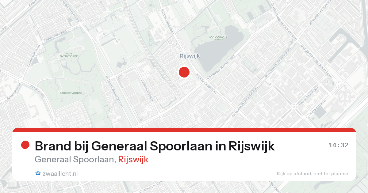 Brand bij Generaal Spoorlaan in Rijswijk — 24 aug 2026