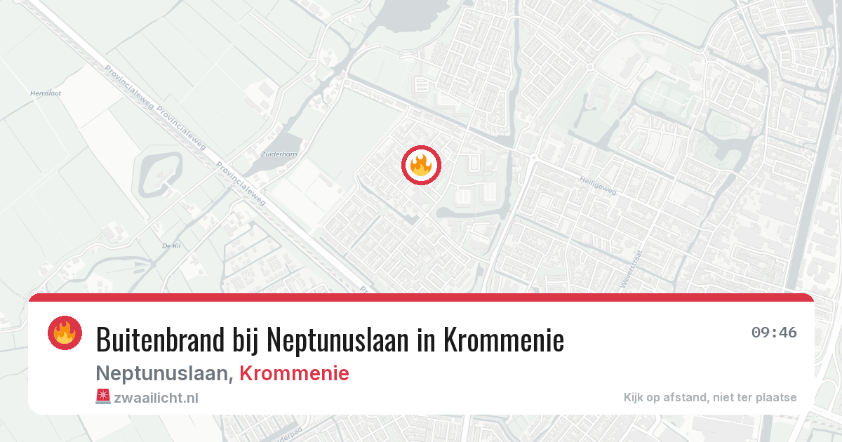 Buitenbrand bij Neptunuslaan in Krommenie — 13 aug 2026