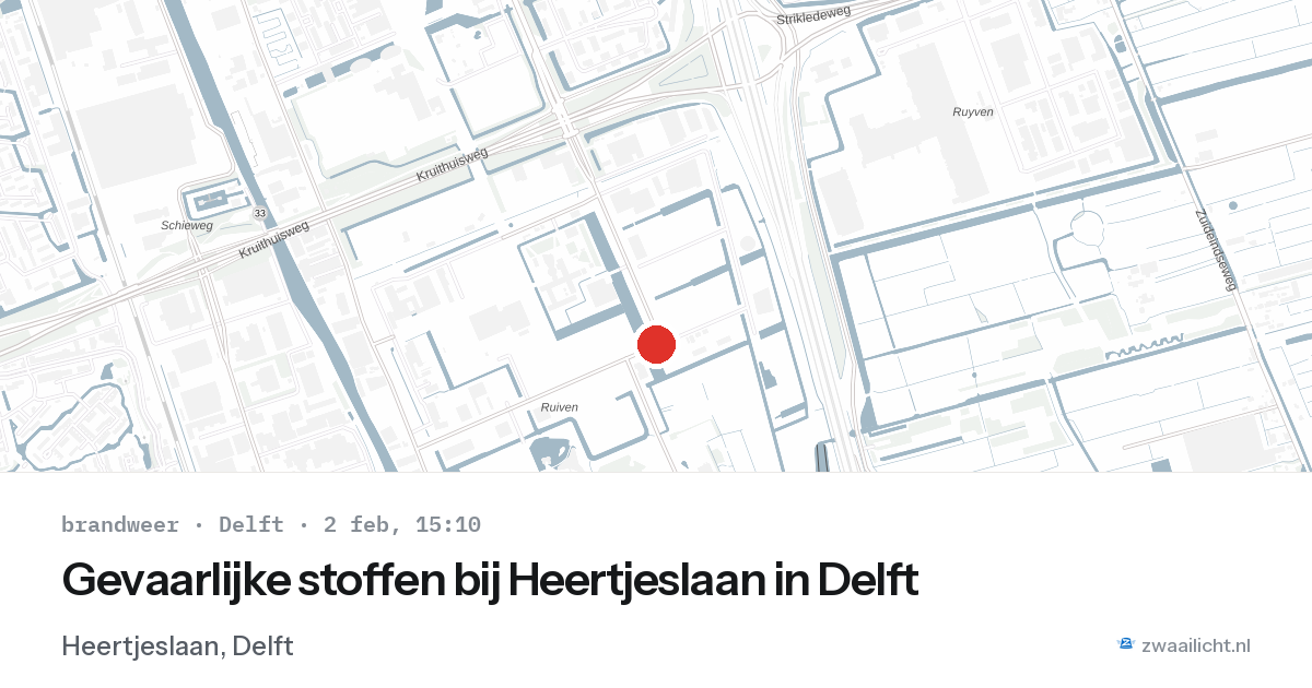 Gevaarlijke stoffen bij Heertjeslaan in Delft — 2 feb 2026