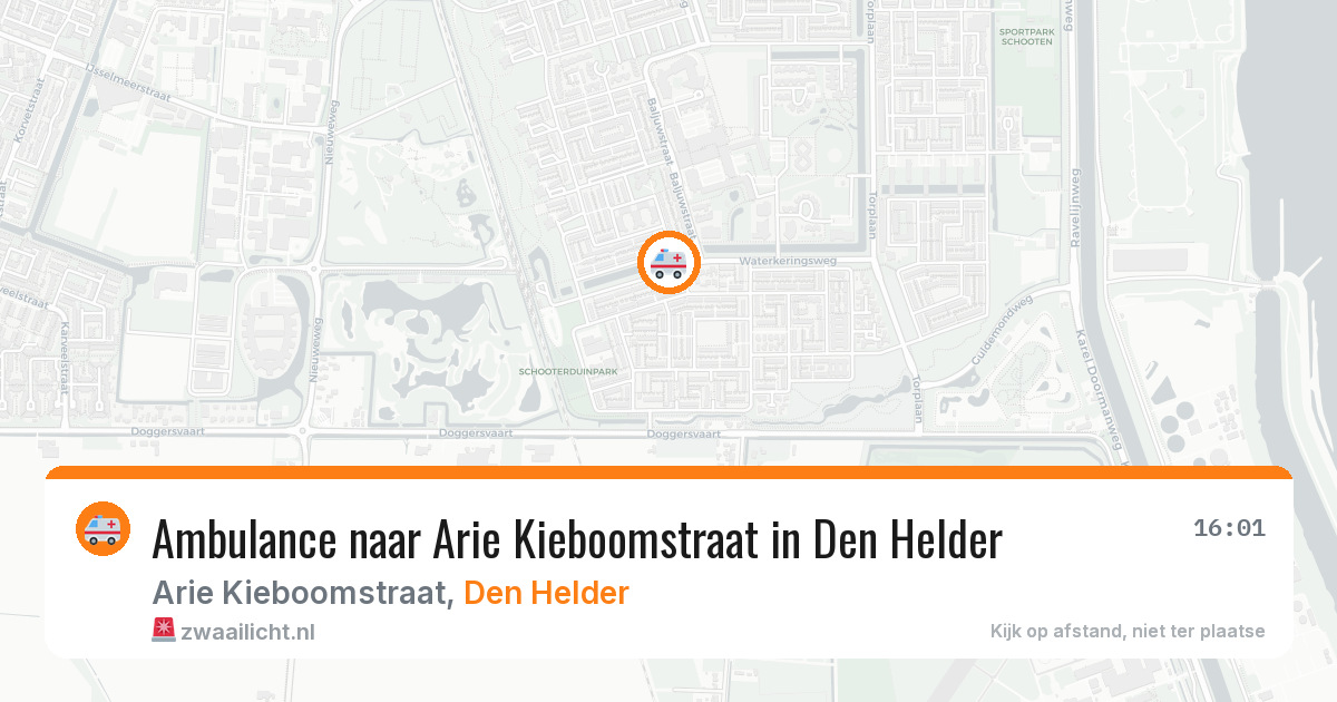 Ambulance naar Arie Kieboomstraat in Den Helder — 1 aug 2026