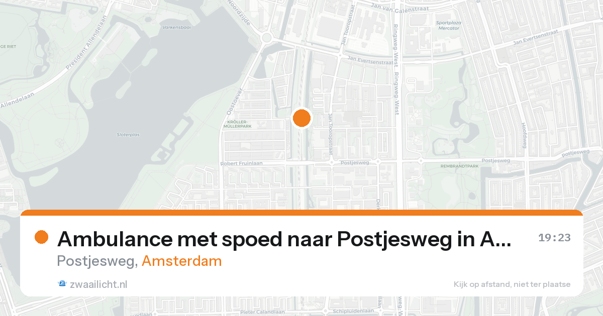 Ambulance met spoed naar Postjesweg in Amsterdam — 29 mei 2026