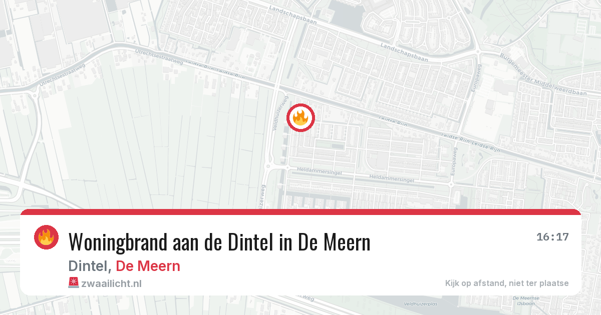 Woningbrand aan de Dintel in De Meern — 17 jan 2026