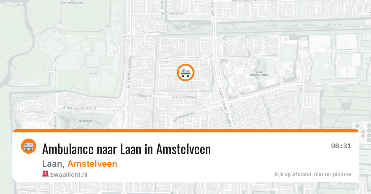 Ambulance naar Laan in Amstelveen — 13 aug 2026