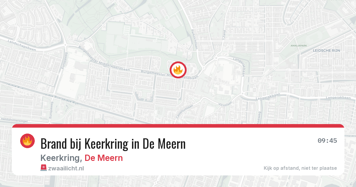 Brand bij Keerkring in De Meern — 17 jul 2026
