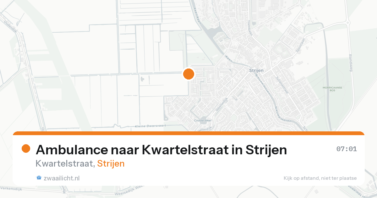 Ambulance naar Kwartelstraat in Strijen — 24 mrt 2026