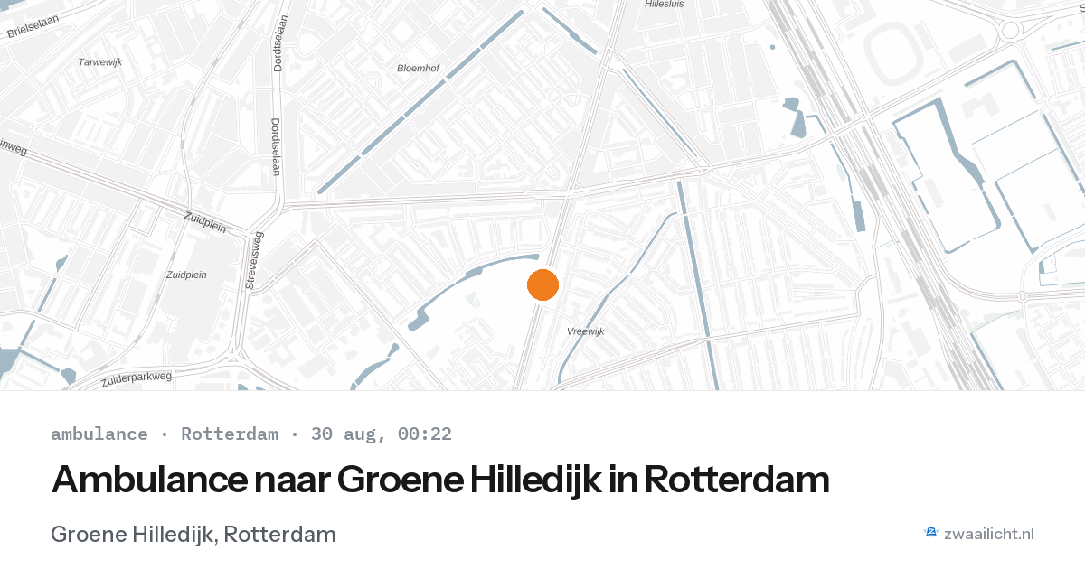 Ambulance naar Groene Hilledijk in Rotterdam — 29 aug 2026