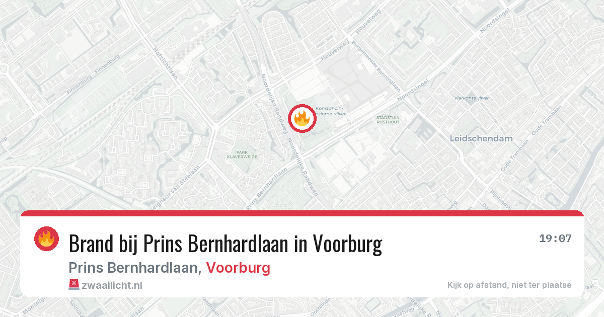 Brand bij Prins Bernhardlaan in Voorburg — 9 jun 2026