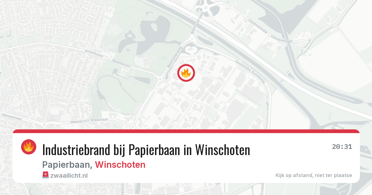 Industriebrand bij Papierbaan in Winschoten — 1 aug 2026