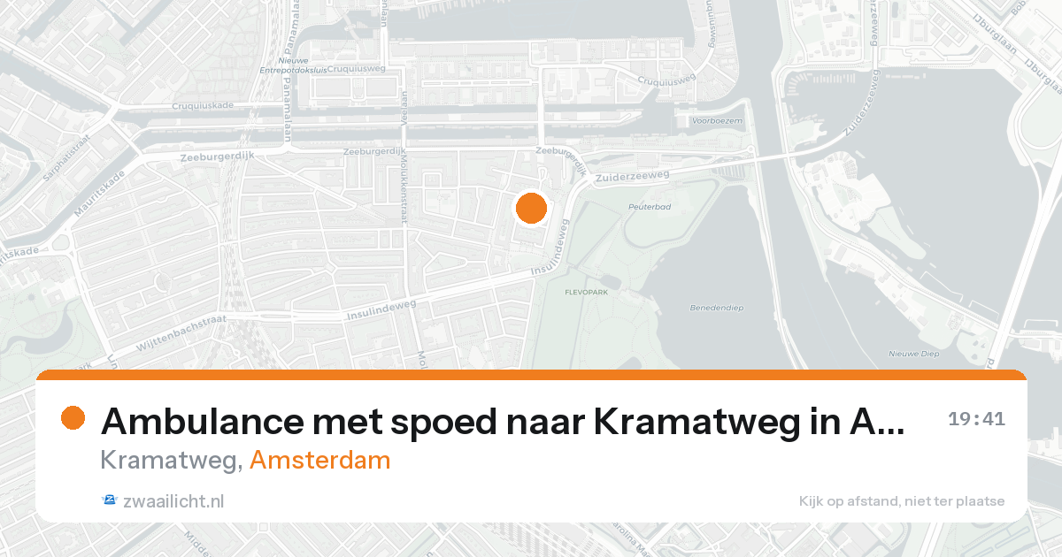 Ambulance met spoed naar Kramatweg in Amsterdam — 18 aug 2026