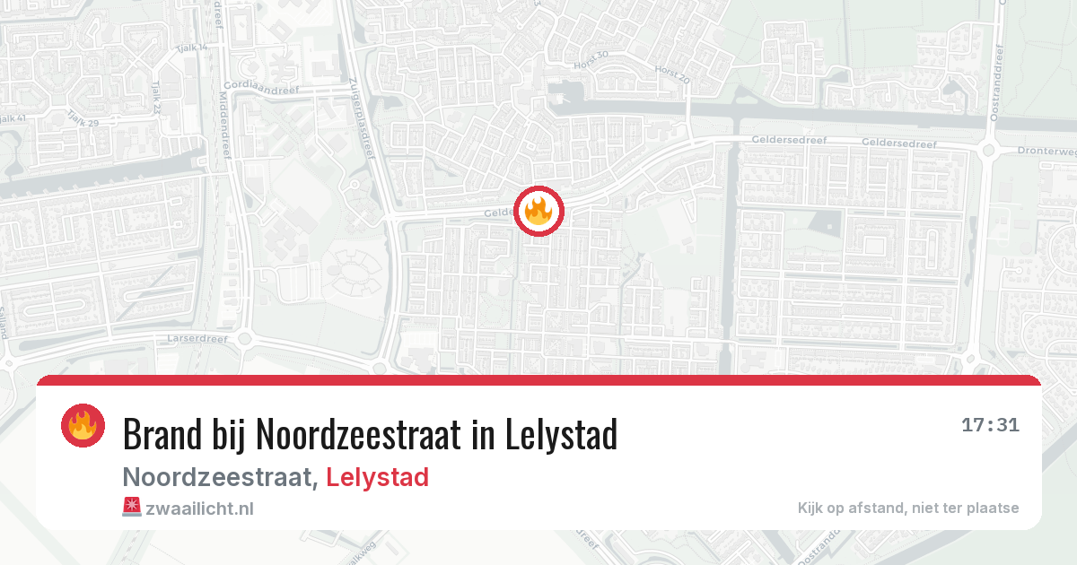 Brand bij Noordzeestraat in Lelystad — 26 jun 2026