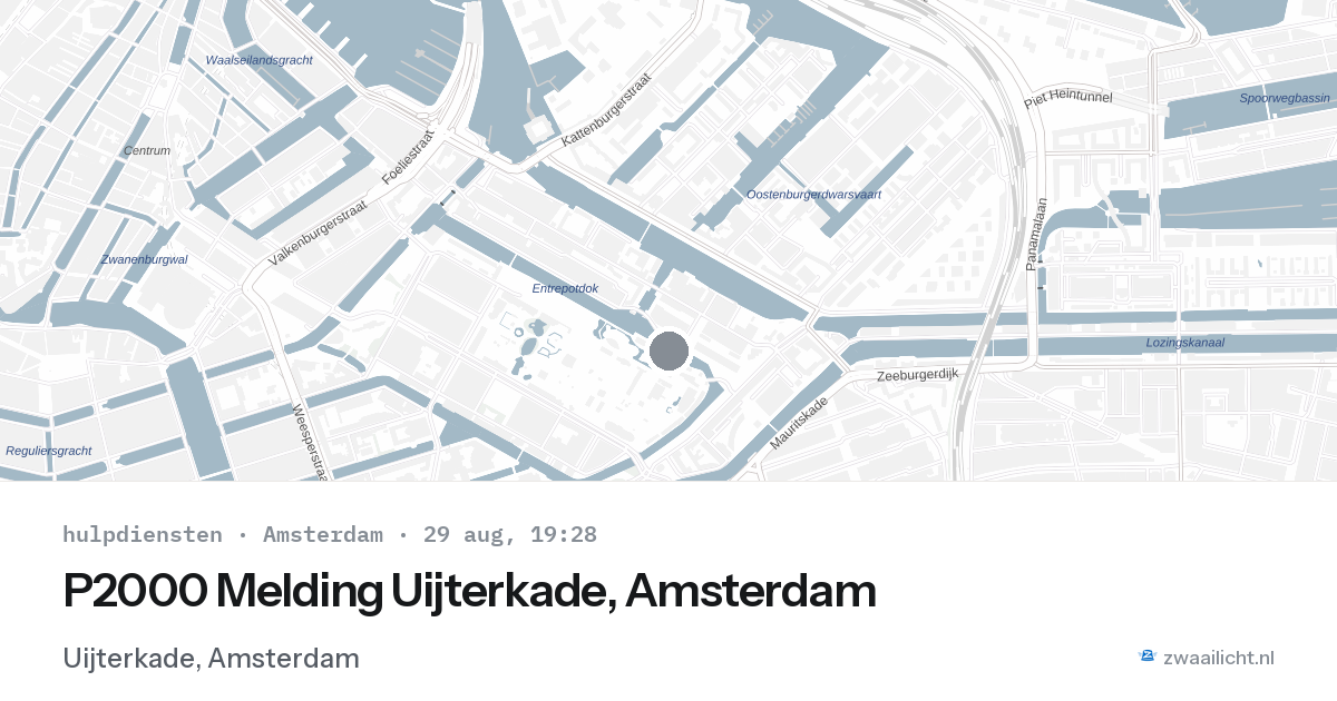 P2000 Melding Uijterkade, Amsterdam — 29 aug 2026