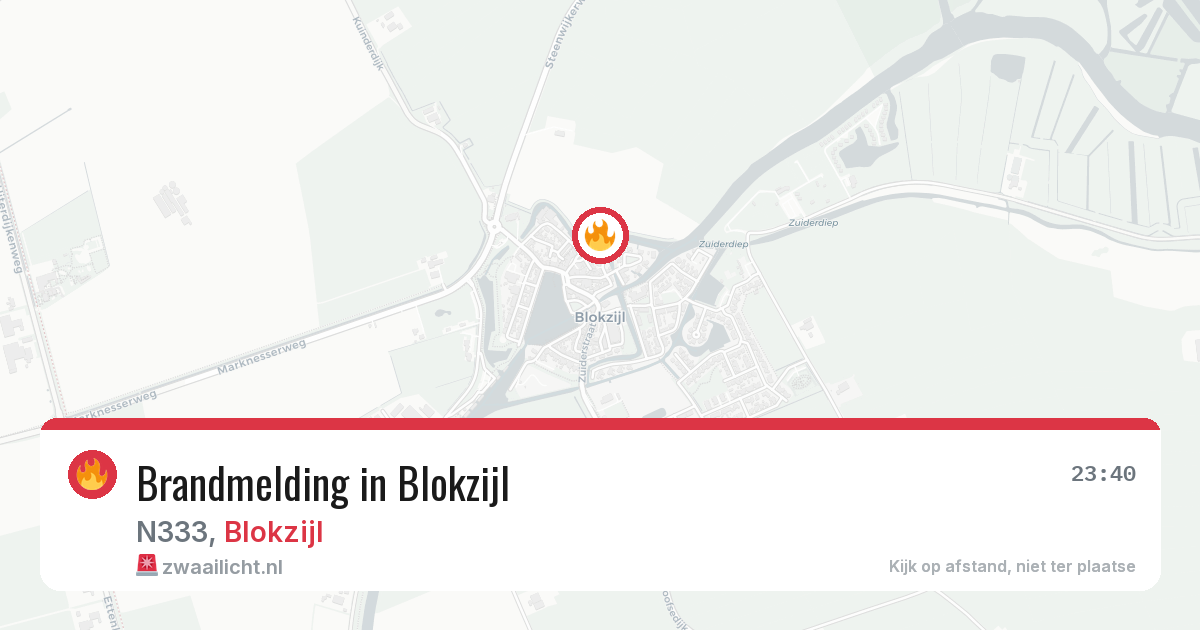 Brandmelding in Blokzijl — 19 jun 2026