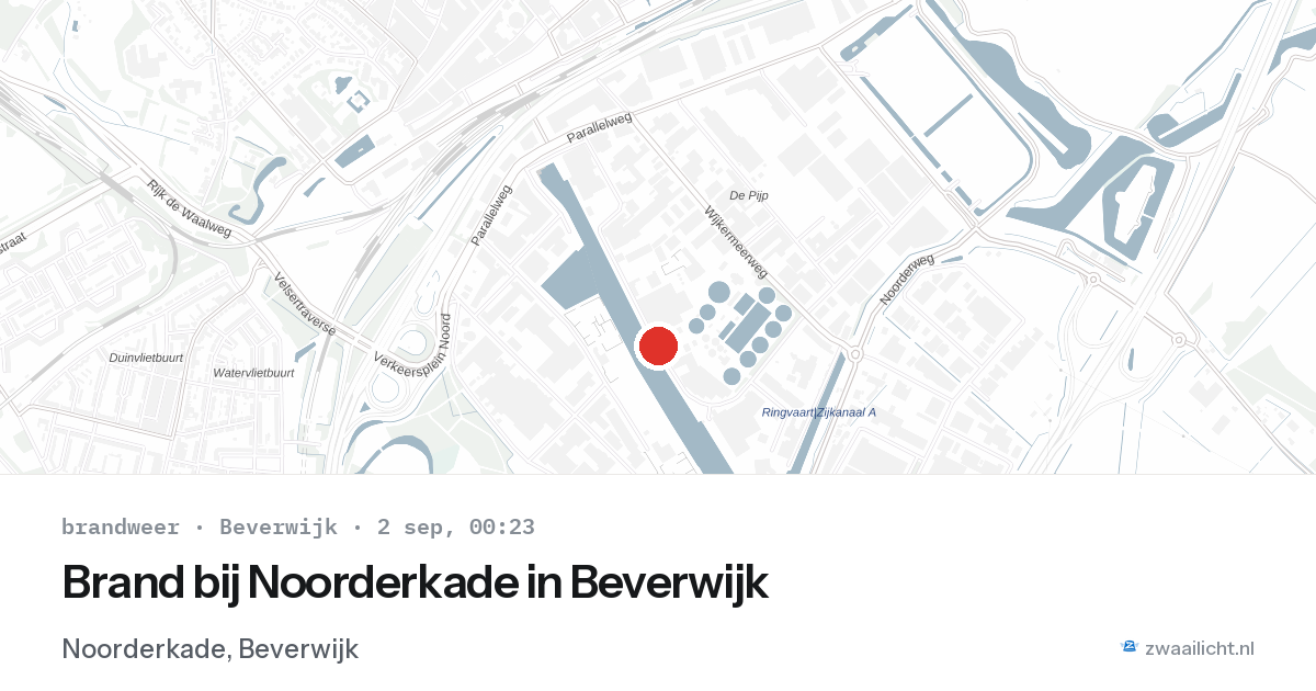 Brand bij Noorderkade in Beverwijk — 1 sep 2026