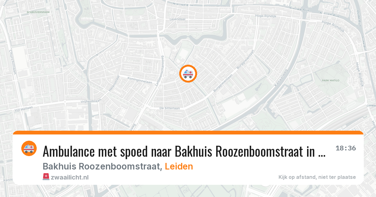 Ambulance met spoed naar Bakhuis Roozenboomstraat in Leiden — 22 apr 2026