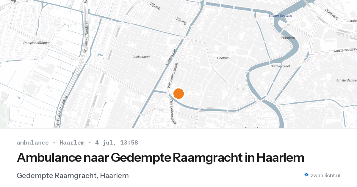 Ambulance naar Gedempte Raamgracht in Haarlem — 4 jul 2026