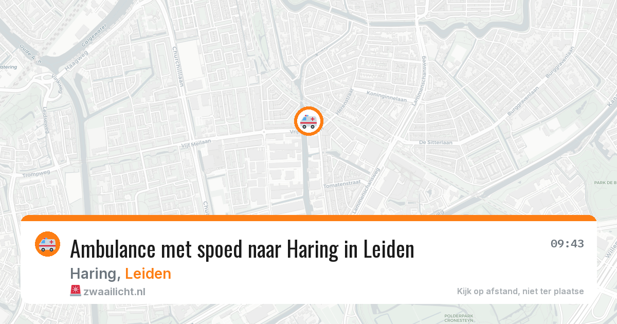 Ambulance met spoed naar Haring in Leiden — 5 aug 2026
