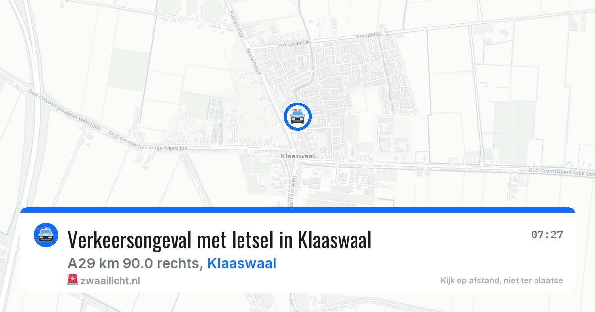 Verkeersongeval met letsel in Klaaswaal — 29 apr 2026