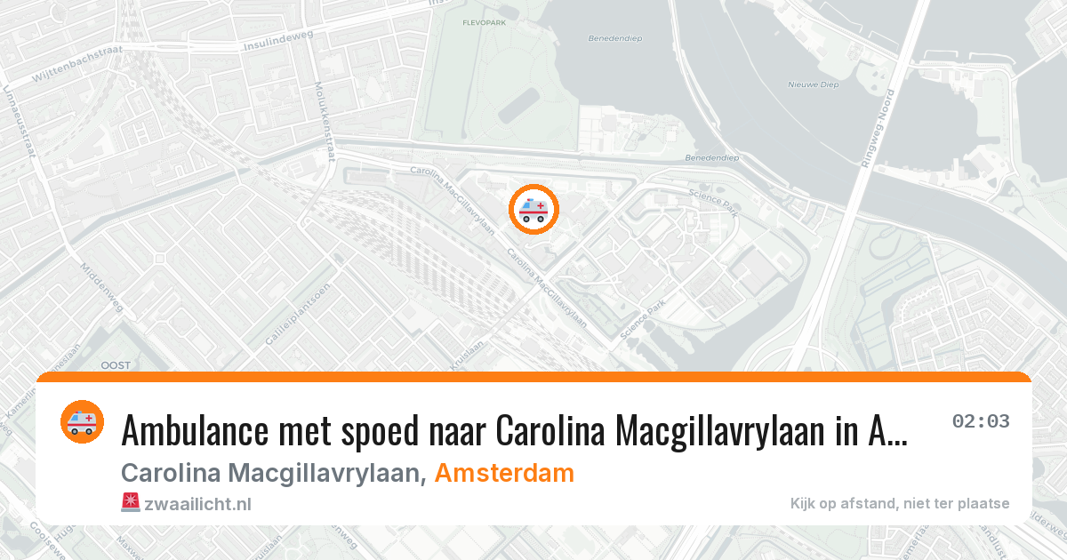 Ambulance met spoed naar Carolina Macgillavrylaan in Amsterdam — 4 apr 2026
