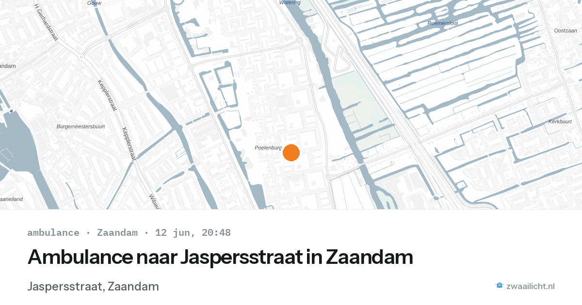 Ambulance naar Jaspersstraat in Zaandam — 12 jun 2026