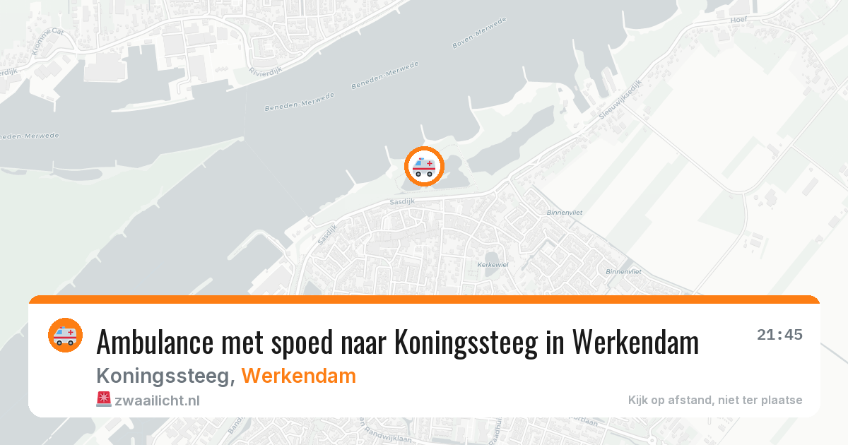 Ambulance met spoed naar Koningssteeg in Werkendam — 1 jul 2026