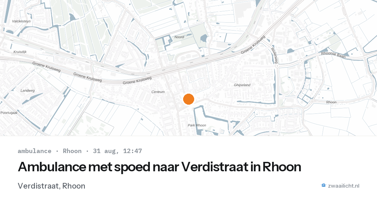 Ambulance met spoed naar Verdistraat in Rhoon — 31 aug 2026