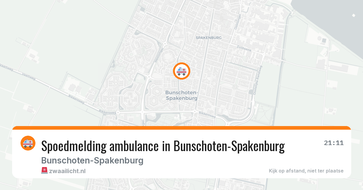 Spoedmelding ambulance in Bunschoten-Spakenburg — 20 jun 2026