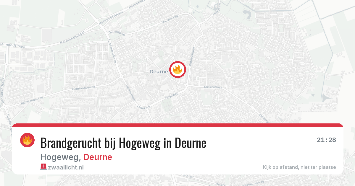 Brandgerucht bij Hogeweg in Deurne — 25 mei 2026