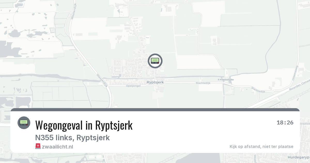 Wegongeval in Ryptsjerk — 20 feb 2026