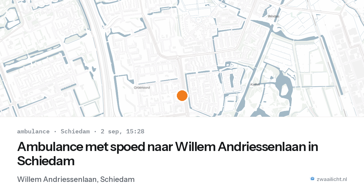 Ambulance met spoed naar Willem Andriessenlaan in Schiedam — 2 sep 2026