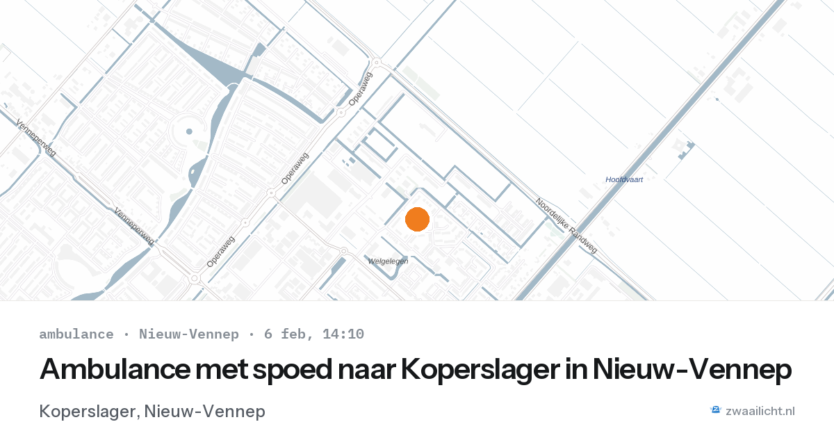 Ambulance met spoed naar Koperslager in Nieuw-Vennep — 6 feb 2026