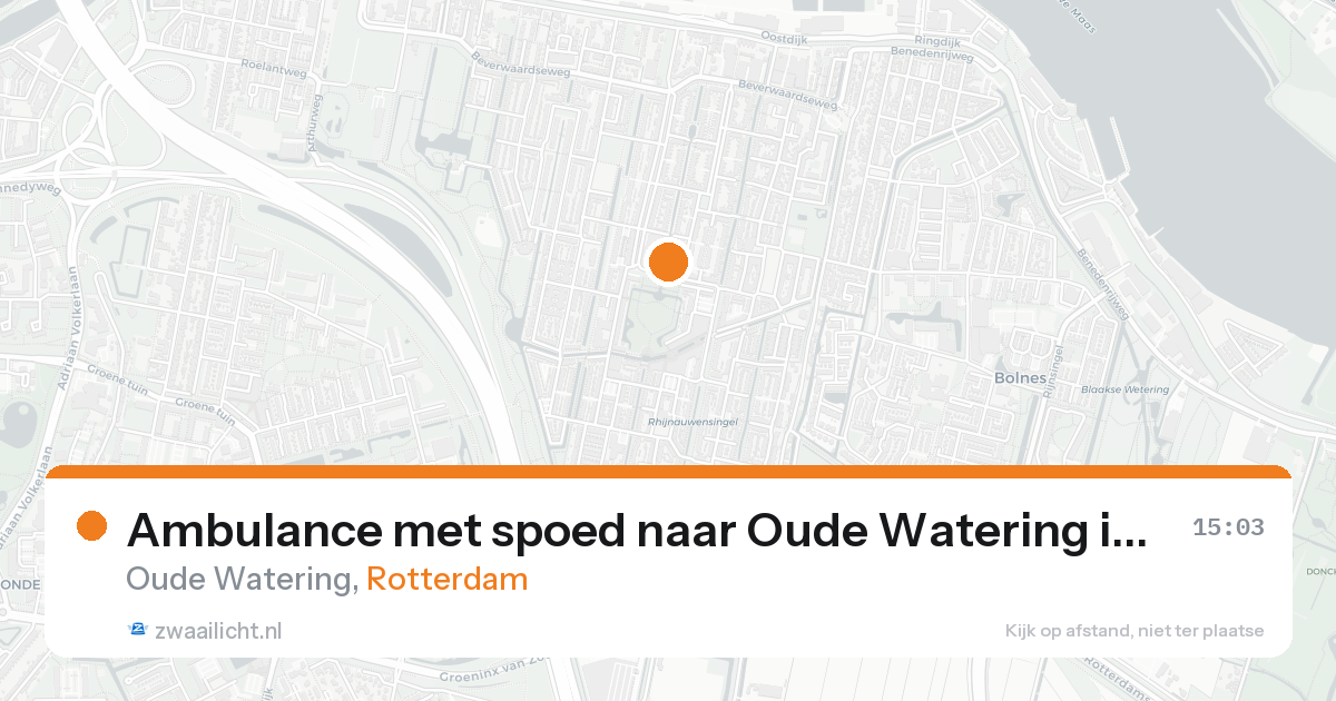 Ambulance met spoed naar Oude Watering in Rotterdam — 25 aug 2026