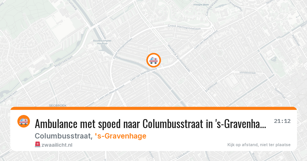 Ambulance met spoed naar Columbusstraat in 's-Gravenhage — 8 jul 2026