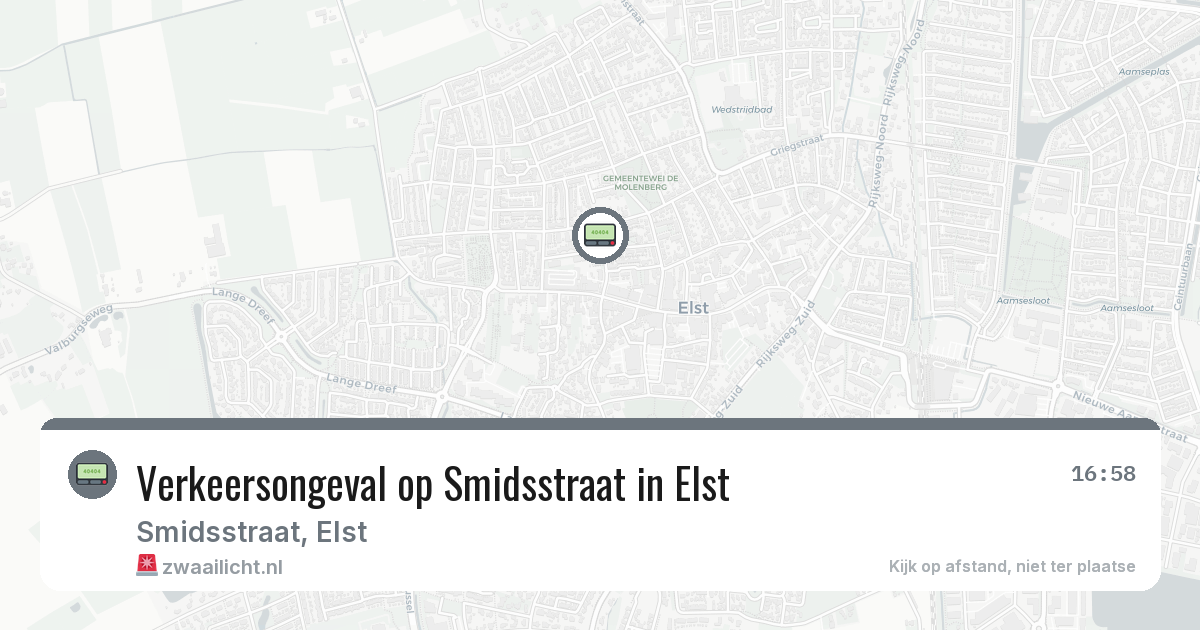 Verkeersongeval op Smidsstraat in Elst — 24 mei 2026