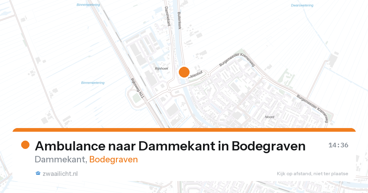 Ambulance naar Dammekant in Bodegraven — 14 mrt 2026