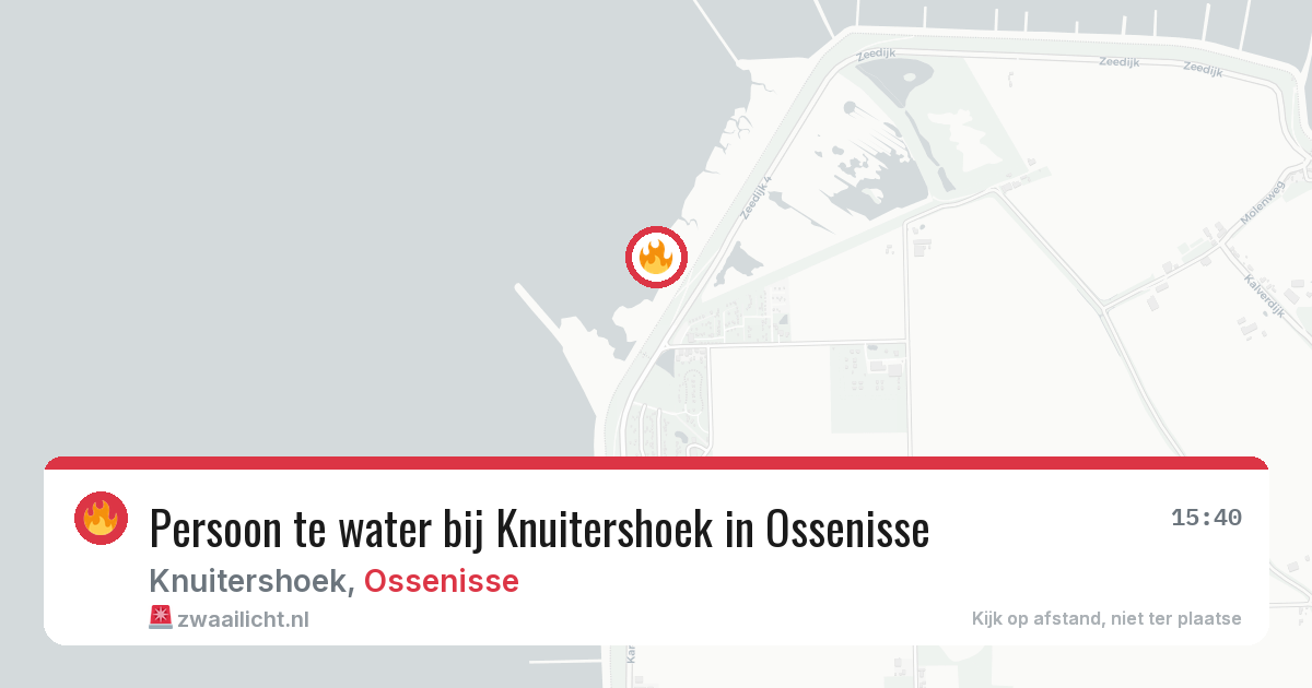 Persoon te water bij Knuitershoek in Ossenisse — 15 jun 2026