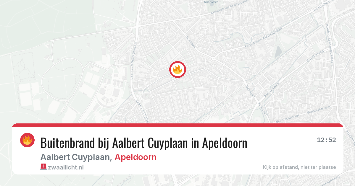Buitenbrand bij Aalbert Cuyplaan in Apeldoorn — 25 mei 2026