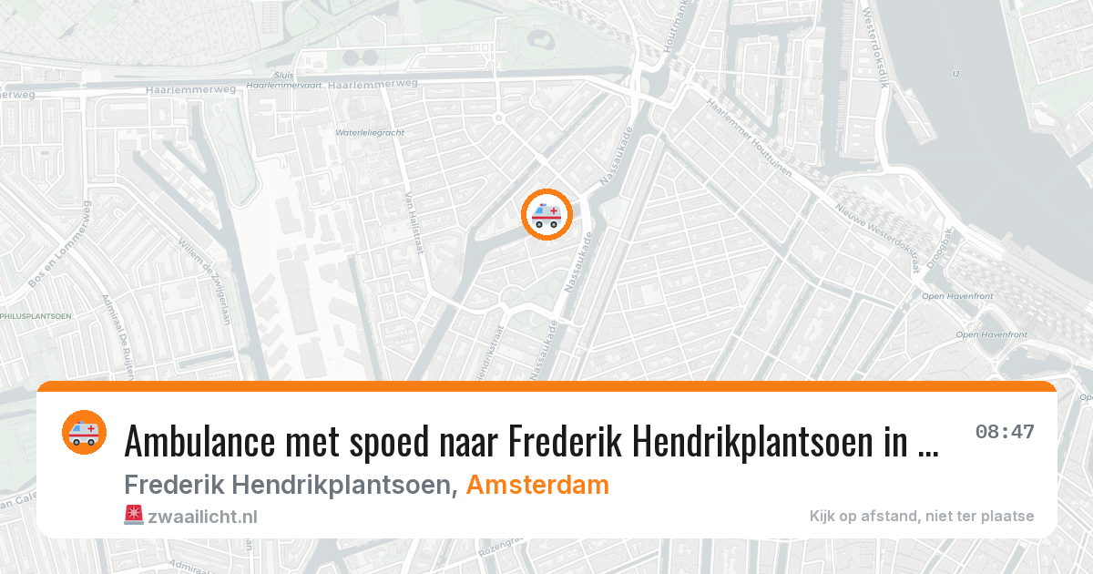 Ambulance met spoed naar Frederik Hendrikplantsoen in Amsterdam — 3 aug 2026
