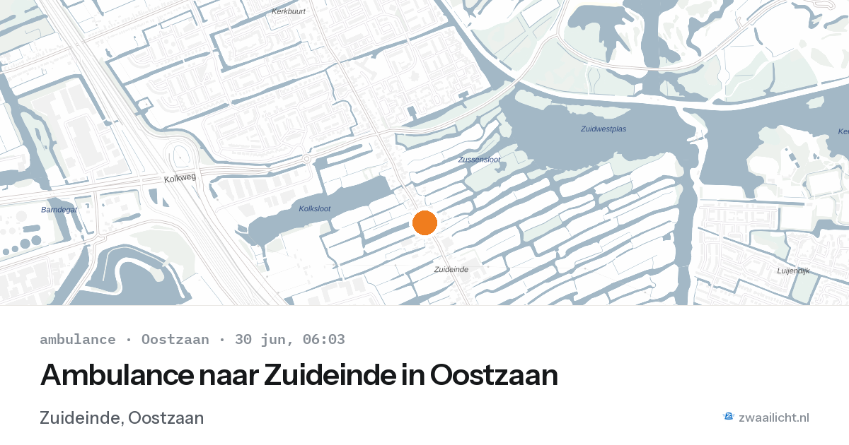 Ambulance naar Zuideinde in Oostzaan — 30 jun 2026