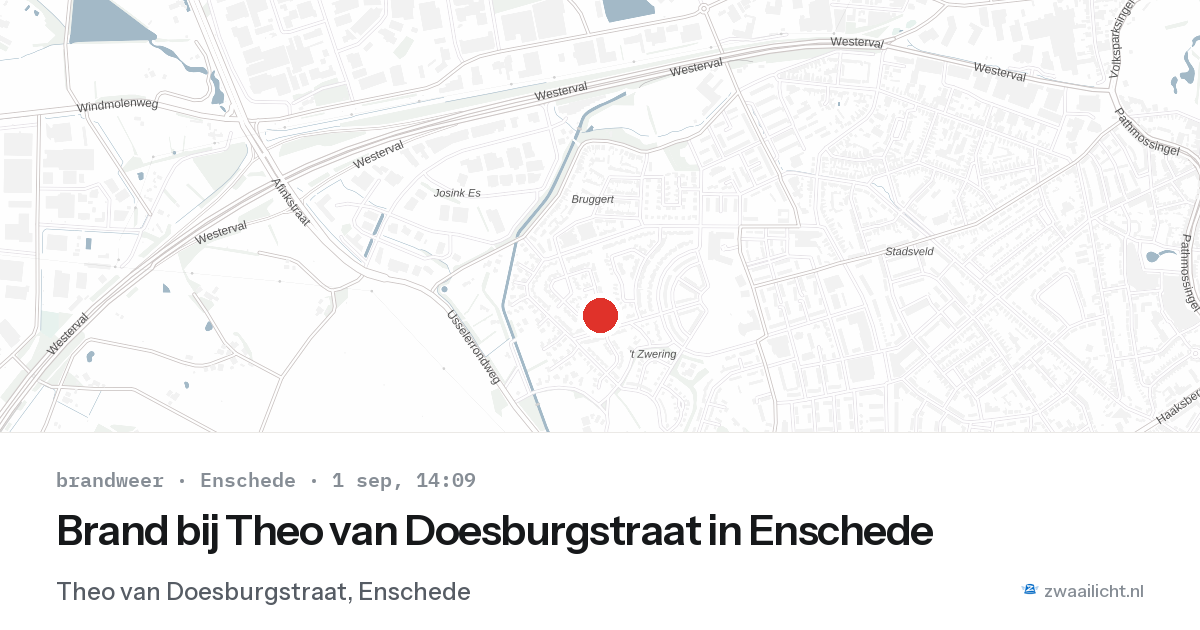 Brand bij Theo van Doesburgstraat in Enschede — 1 sep 2026