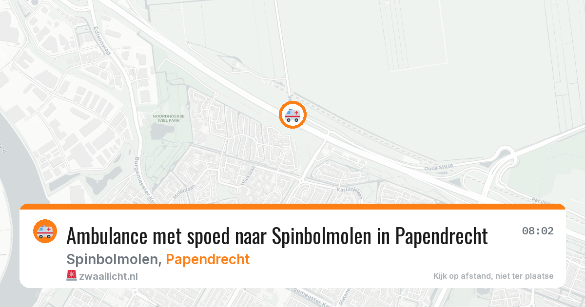Ambulance met spoed naar Spinbolmolen in Papendrecht — 28 jul 2026
